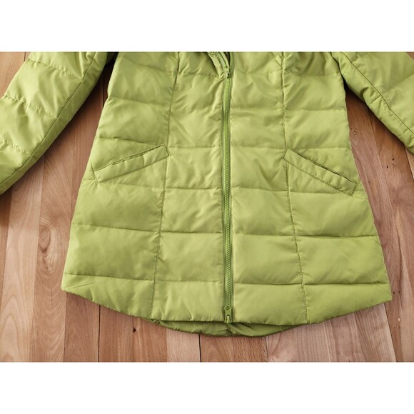 Ruff Hewn MEDIUM Down Puffer Parka Lime Green Insulated Winter Coat Jacket - Picture 2 of 7